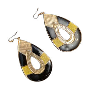 Gold and black Costume earrings